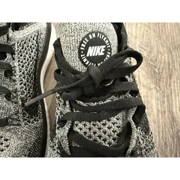 Nike Free RN Flyknit Women's Running Sneakers Size 8.5, Black/White, 942839-101 - Picture 6 of 9
